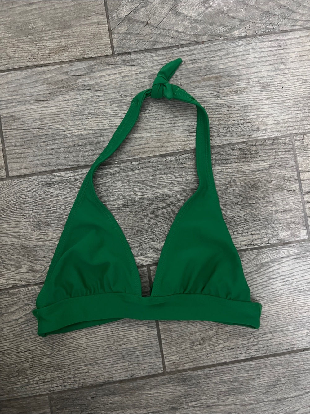 Green Triangle Halter Bikini Top Small
